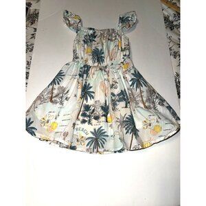 Janie and Jack Tropical Island Flutter Sleeve Fulled Lined Kids Dress 2T